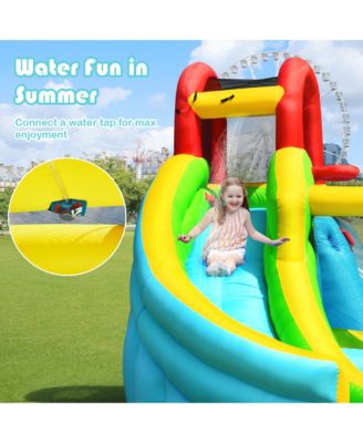 Inflatable Kids Water Slide Jumper Bounce House Splash Water Pool with 735W Blower