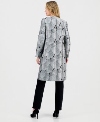 Women's Leaf Jacquard Long-Sleeve Topper Jacket 