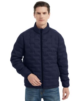 Men's Stand Collar Lightweight Warm Cube Jacket
