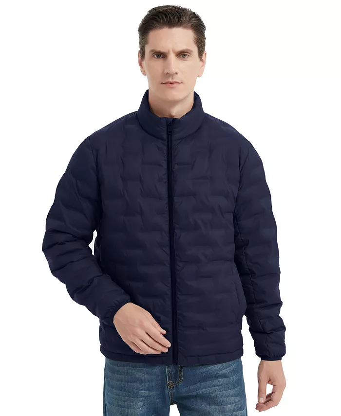 Men's Stand Collar Lightweight Warm Cube Jacket