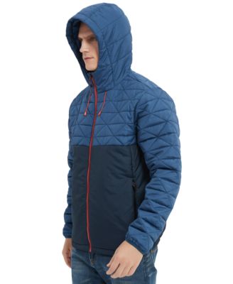 Men's Color-Blocked Diamond Quilted Yoke Jacket