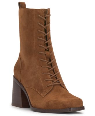 Vince Camuto - Women's Safina Lace-Up Block-Heel Booties