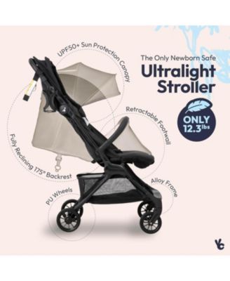 HopLite Ultralight Compact Lightweight Baby Stroller For Airplane – Travel Stroller for Newborn from Birth to 55 lbs, Jet Black