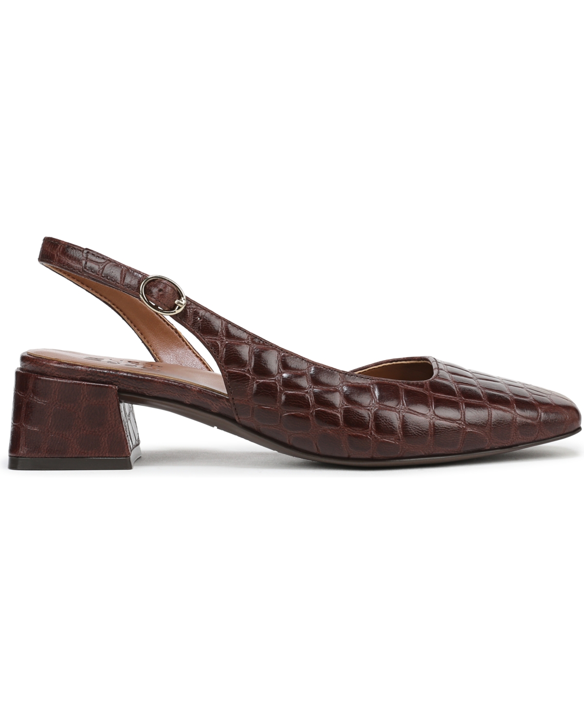 Naturalizer Jayla Mid-heel Square Toe Slingback Pumps In Brown