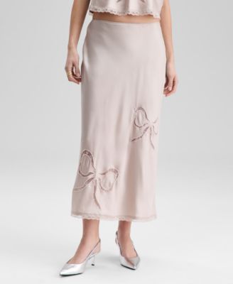 Women's Lace Bow-Inset Slip Skirt, Macy's Exclusive