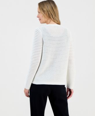 Women's Textured-Stitch Button-Front Cardigan, Regular & Petite