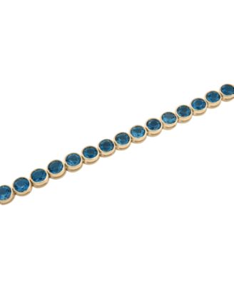 London Blue Topaz (5-1/20 ct. t.w.) Bezel Link Bracelet in 14k Yellow Gold