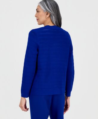 Women's Ottoman Stitch Long-Sleeve Cardigan Sweater