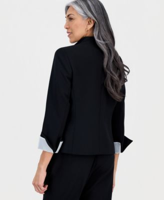 Women's Three-Button Long-Sleeve Jacket, Regular & Petite