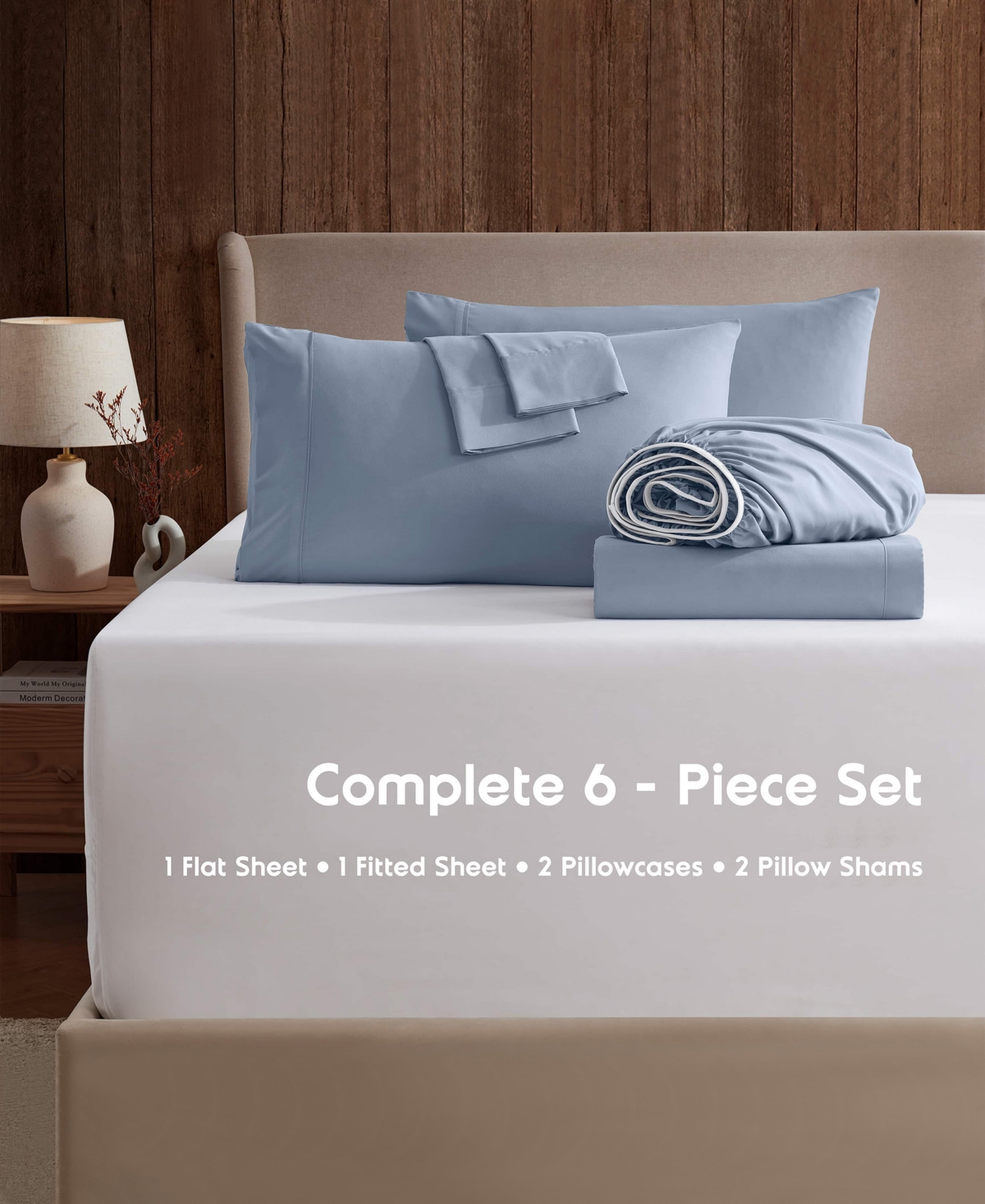 Nestl Extra Deep Pocket 6-pc. Sheet Set, California King In Blue