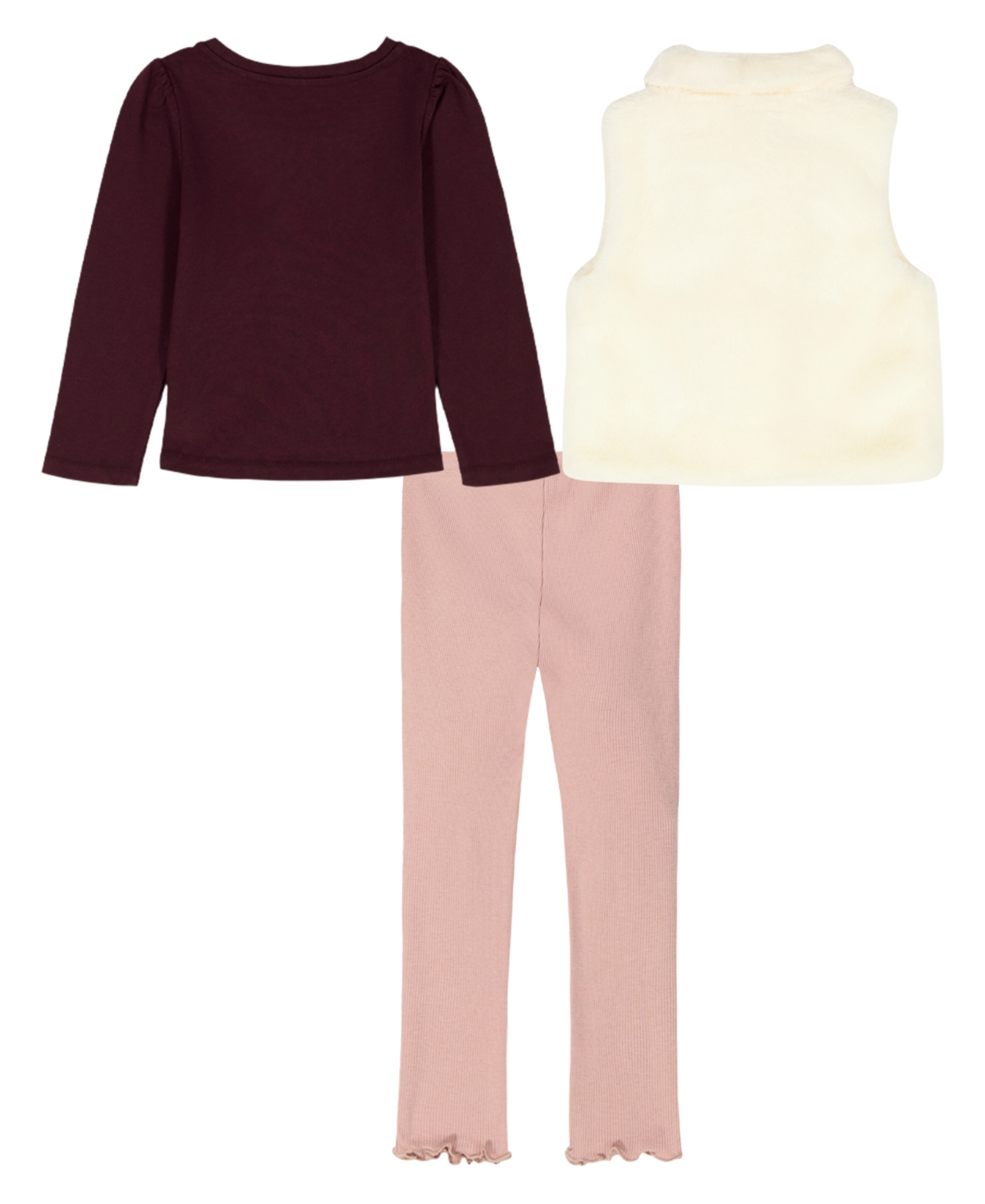 Calvin Klein Baby Girls 3-piece Crewneck Top, Vest And Leggings Set In Multi