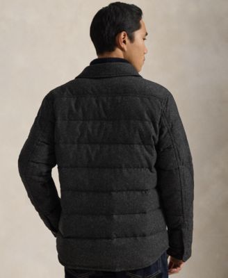 Men's Straight Collar Quilted Down Shirt Jacket
