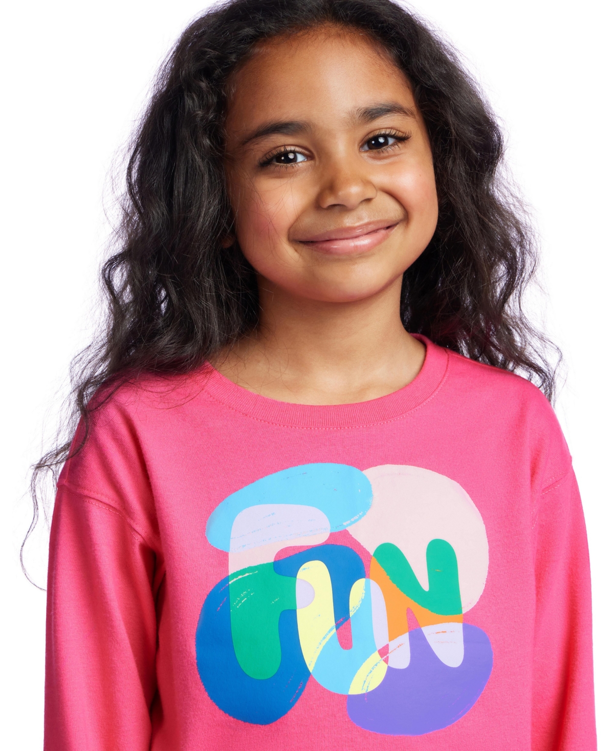 Color Lab Girls 3t-7 Printed Long Sleeves T-shirt In Pink