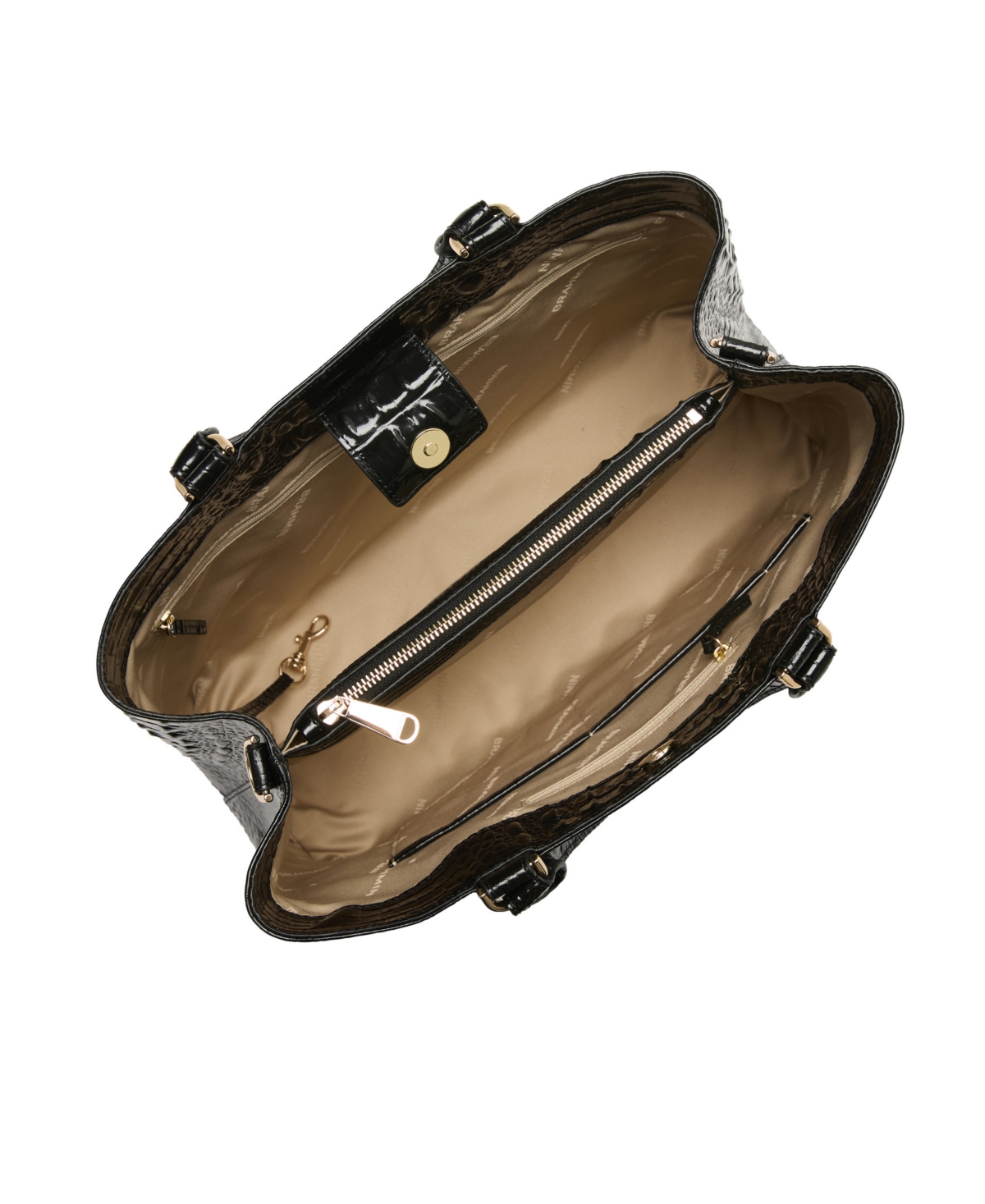 Brahmin Denise Large Leather Carryall Bag In Black