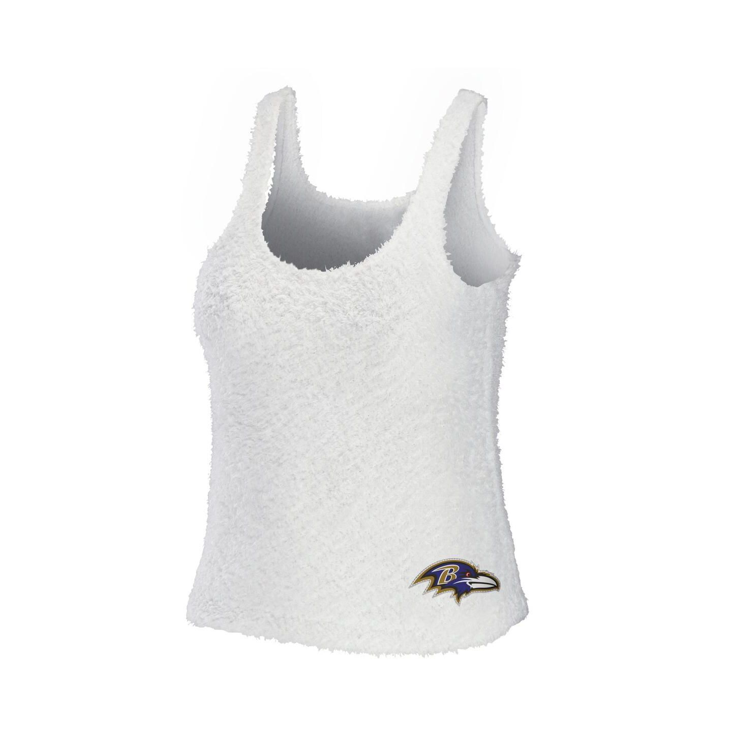 Женский комплект WEAR by Erin Andrews Women's 2-Piece Cream Baltimore Ravens Plus Size Cozy Scoop Neck Tank Top and Pants Set — фото 2