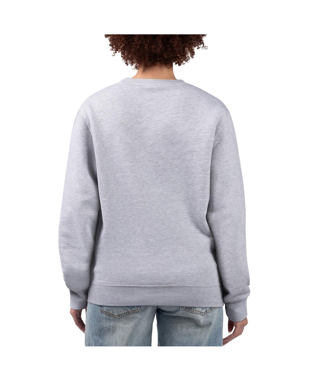 G-iii 4her By Carl Banks Women's Heather Gray Detroit Lions Football Logo Graphic Fleece Tri-blend Pullover Sweatshirt In Gray