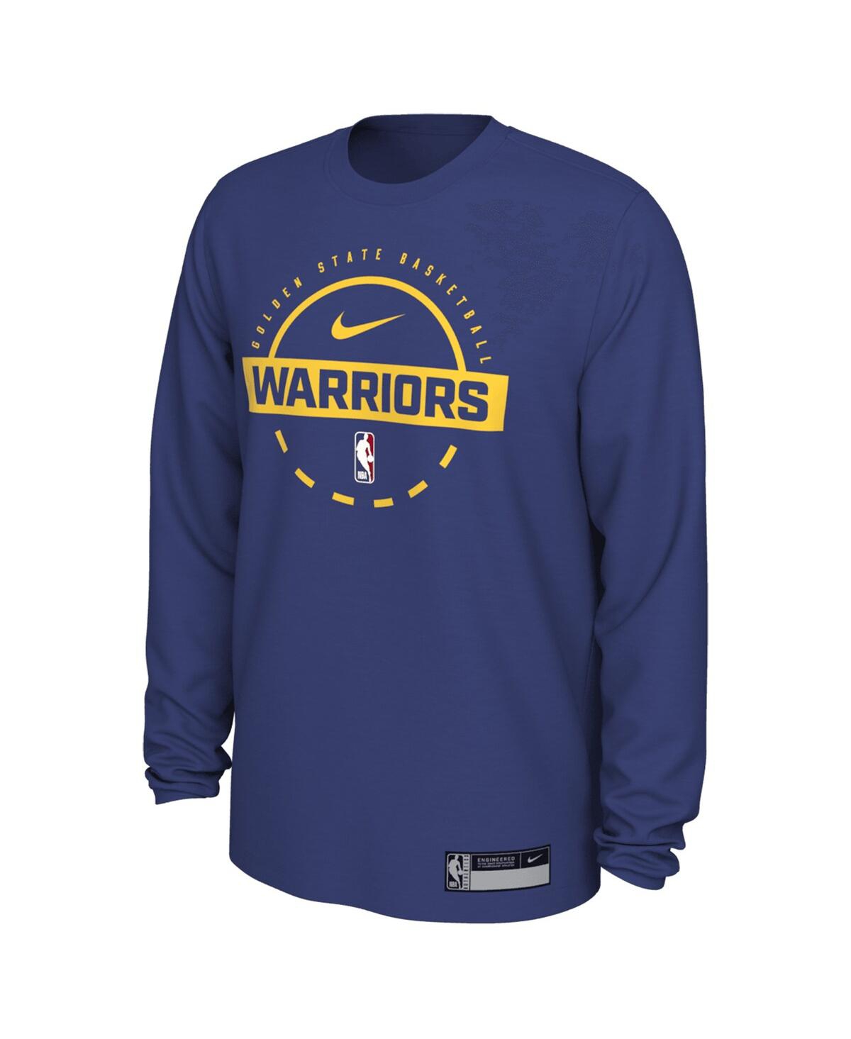 Nike Men's Royal Golden State Warriors 2025/26 On-court Flare Performance Practice Long Sleeve T-shirt In Blue