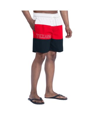 Men's Navy/Red Houston Texans Sunrise Volley Swim Shorts