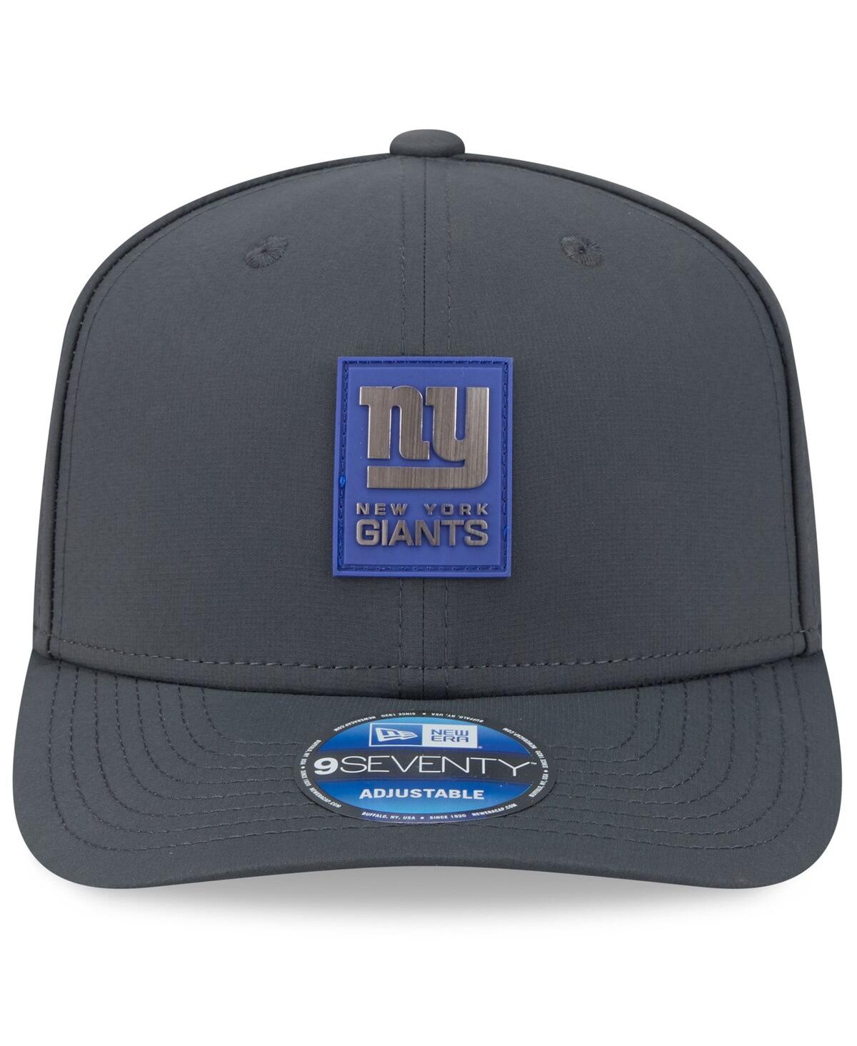New Era Men's Charcoal New York Giants 2025 Sideline Cold Weather 9seventy Adjustable Hat In Blue