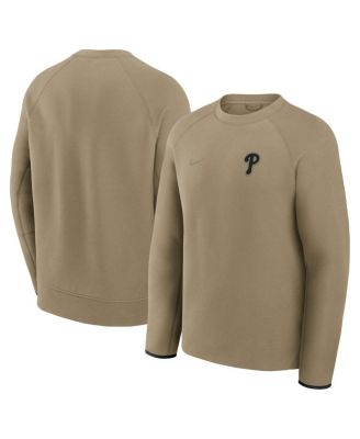 Nike - Men's Olive Philadelphia Phillies Tech Fleece Raglan Sweatshirt