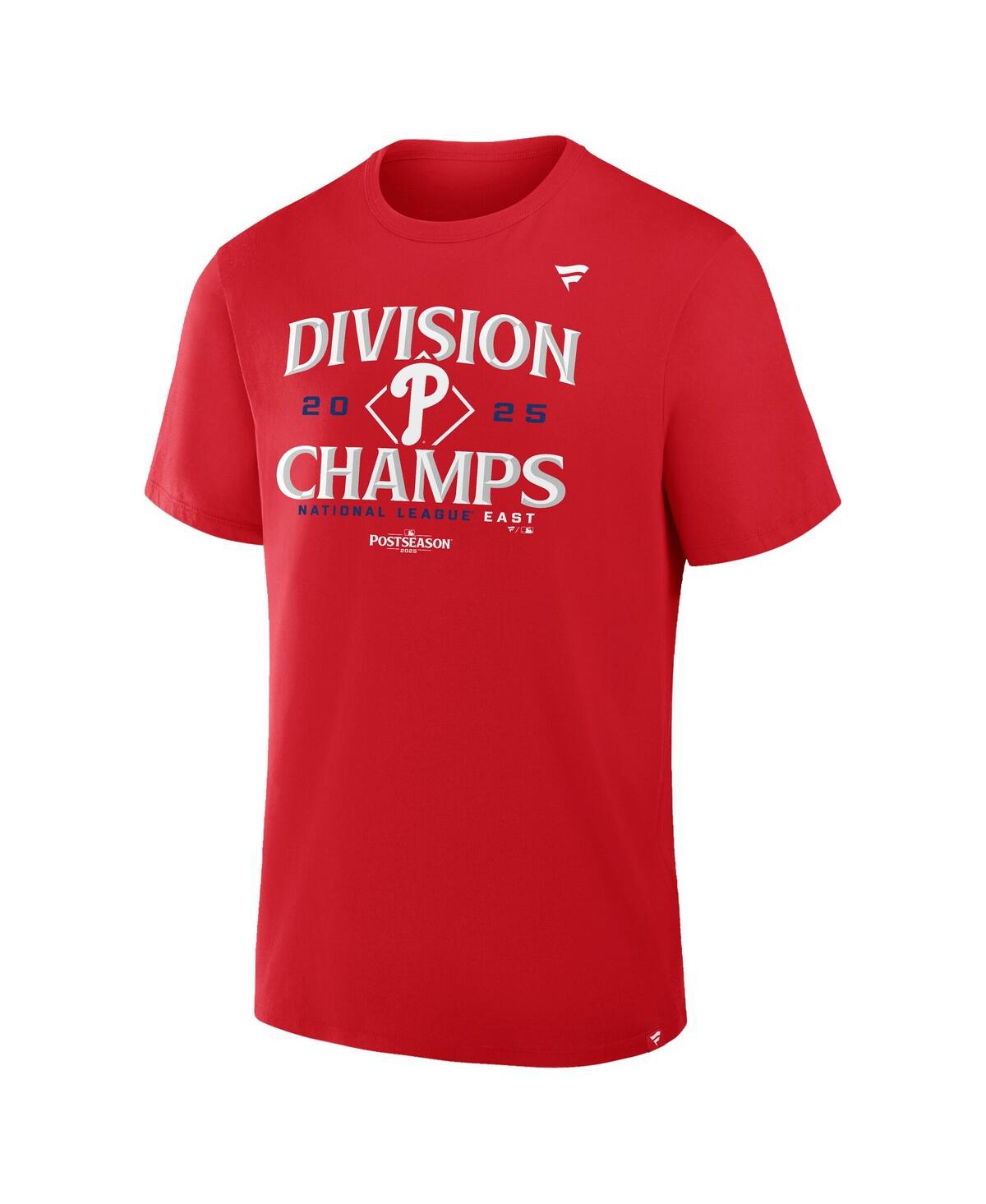 Fanatics Men's Red Philadelphia Phillies 2025 Nl East Division Champions Locker Room T-Shirt