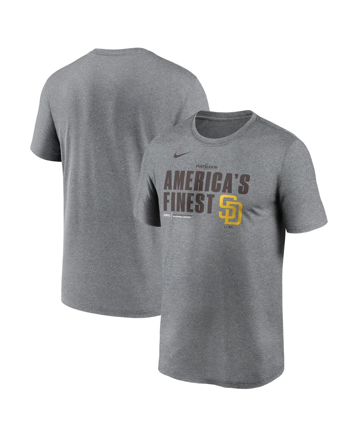 Nike Men's Heather Charcoal San Diego Padres 2025 Mlb Postseason Legend Dri-fit T-Shirt