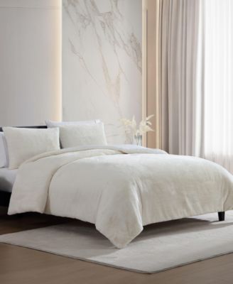 Signature Solid Faux Fur 3-Pc. Comforter Set, King