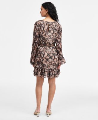 Women's Long-Sleeve Ilenia Pleated Dress