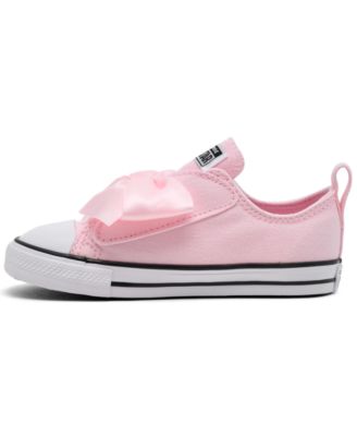 Toddler Girls' Chuck Taylor All Star Bow 2V Fastening Strap Low Top Casual Sneakers from Finish Line