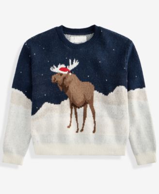 Boys Moose Crew Sweater