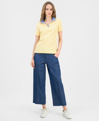 Nautica Women's Cotton Double-Collar Polo T-Shirt