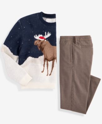 Abercrombie Little Big Boys Moose Sweater Loose Twill Pants In Neutral