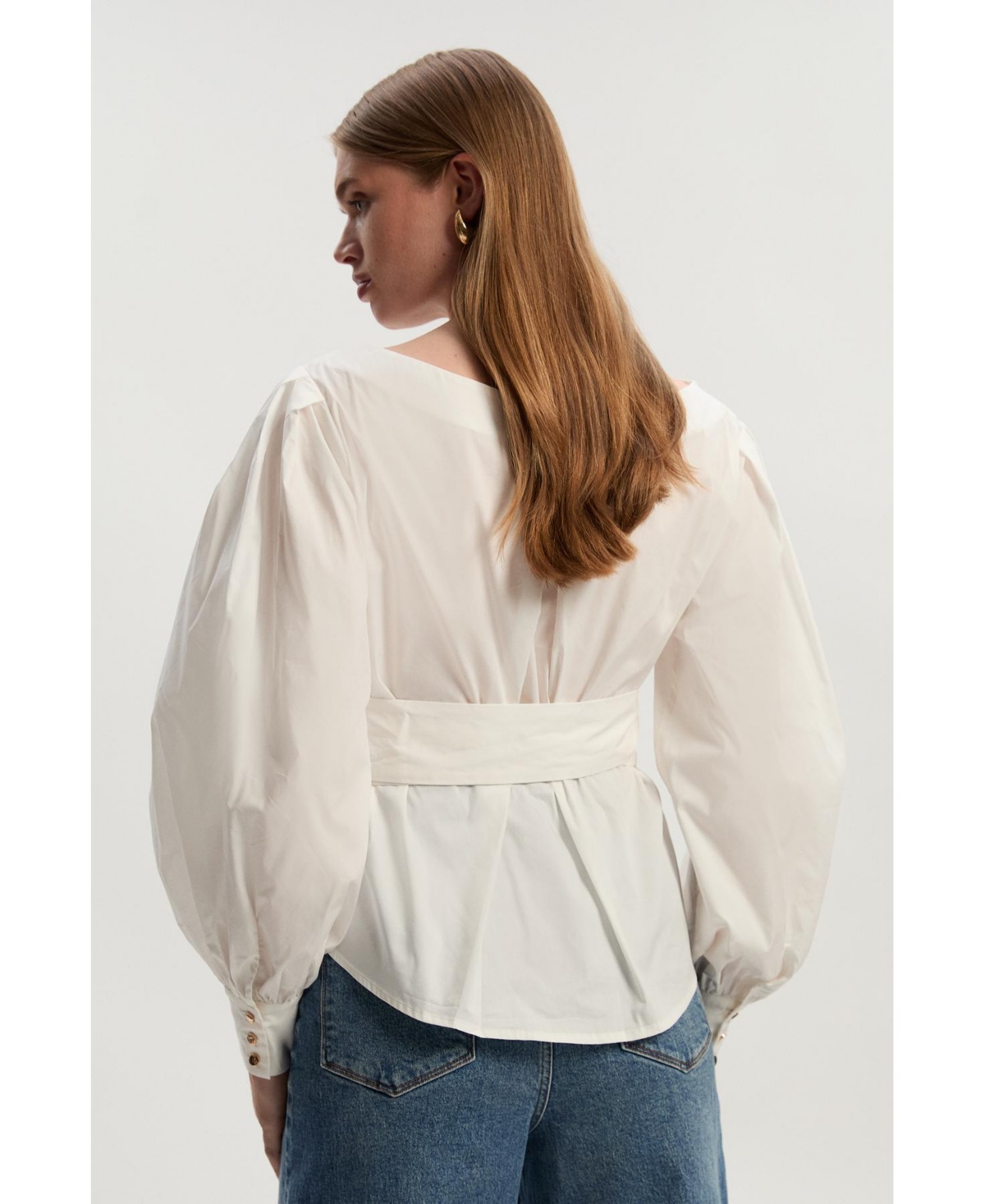 Karen Millen Women's Woven Wrap Detail Blouse