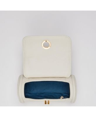 Women s Top Handle Leather Crossbody Bag Convertible Cylinder Shoulder Bag & Evening Purse with Gold Hardware and Detachable strap