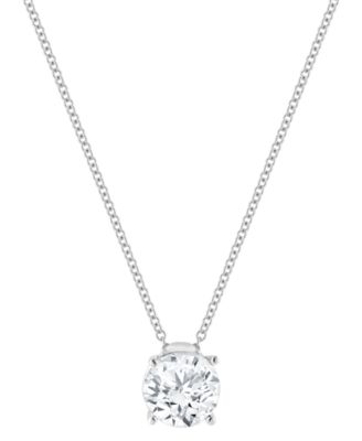 Certified Lab Grown Diamond Solitaire Pendant Necklace (1 ct. t.w.) in 14k White or Yellow Gold)