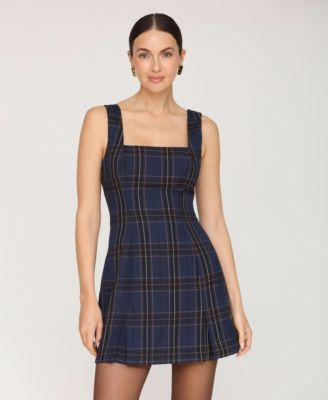 Women's Sleeveless Plaid Mini Dress