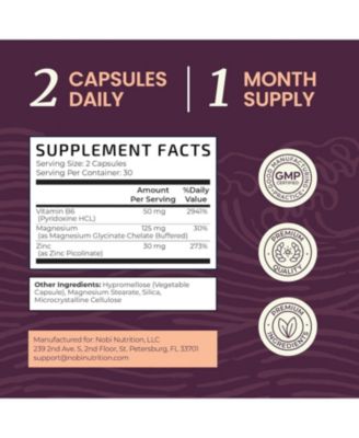 Magnesium, Zinc, and B6 Capsules, 60ct