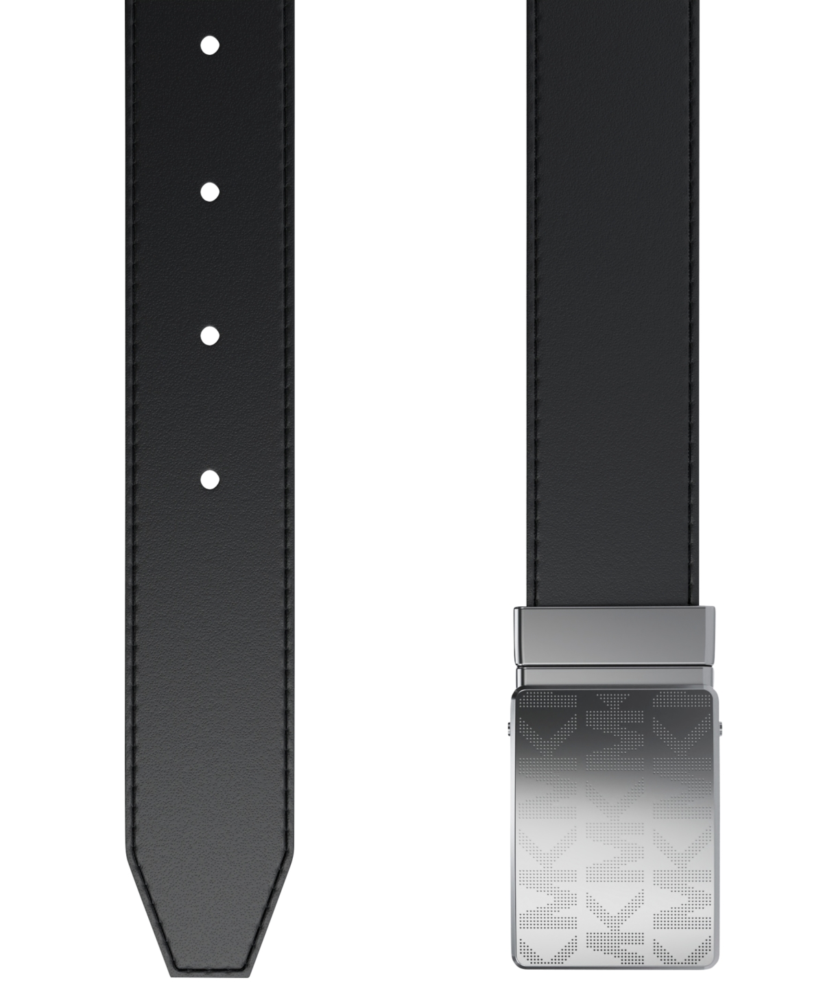 Michael Kors Men's Reversible Plaque Dress Belt In Black