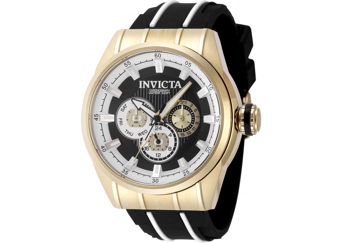 Invicta Men's 49055 Speedway Quartz Chronograph White, Black Dial Watch