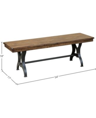 District Backless Dining Bench with Cast Iron Base