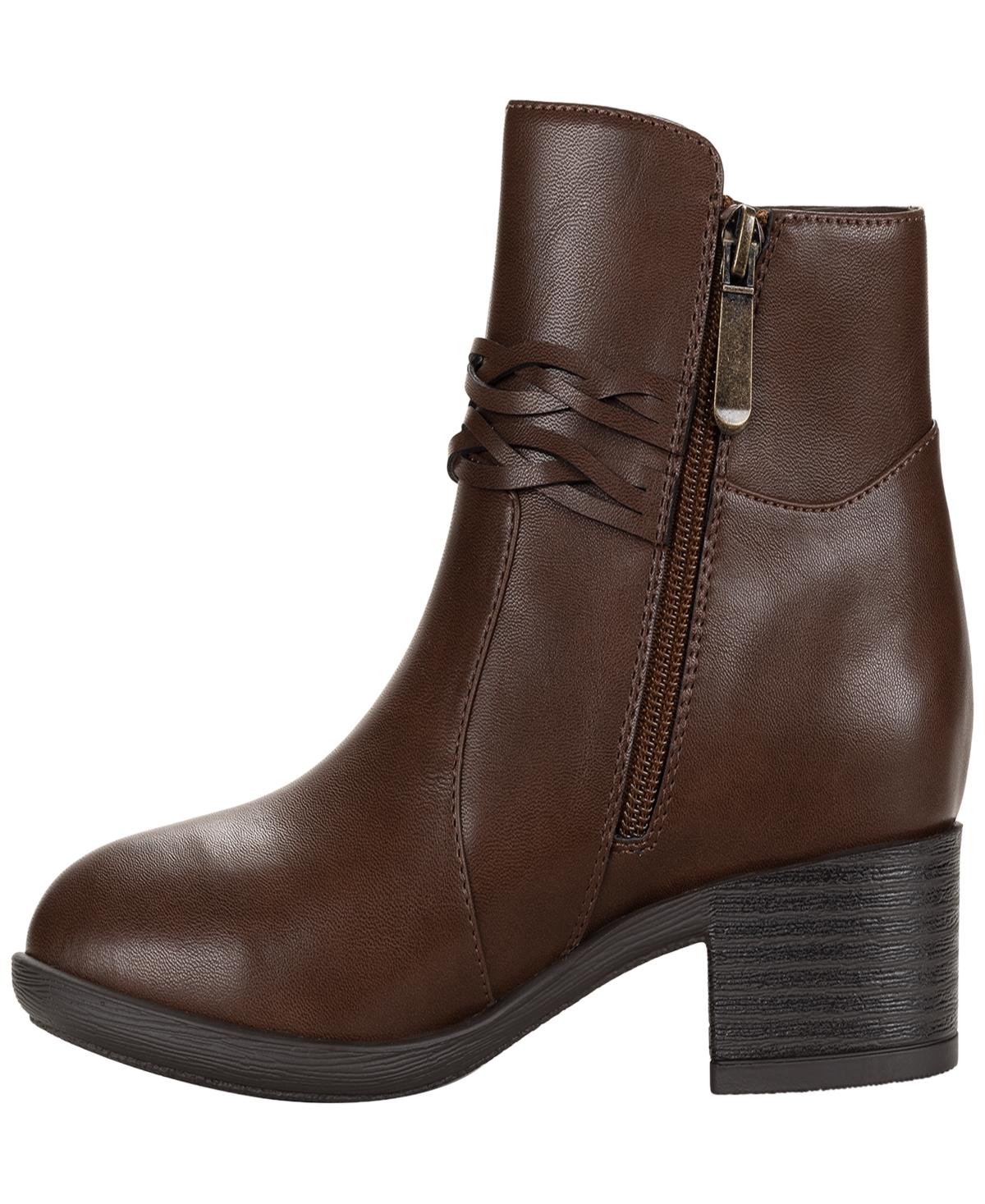 Style & Co Women's Rubyyy Almond Toe Belt Booties, Macy's Exclusive In Multi