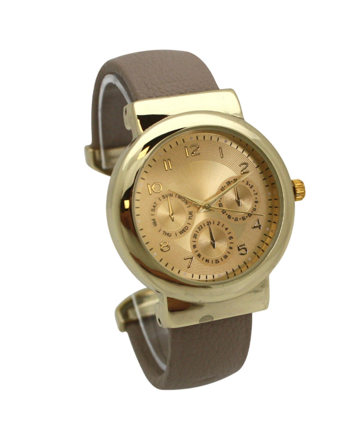 Olivia Pratt Gray And Gold Three Dials Classic Bangle Watch