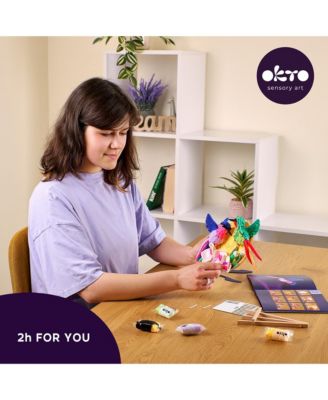 OKTO Air-Dry Clay 3D Painting Kit – 3D Hummingbirds (11.4 x 11.4 in)