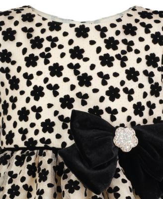 Baby Girls' Round Neck Flocking Dress