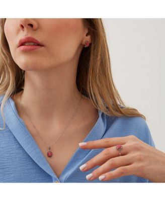 Oval Red Opal High Quality Sterling Silver Earrings