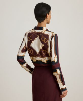 Petite Classic Fit Equestrian-Print Twill Shirt