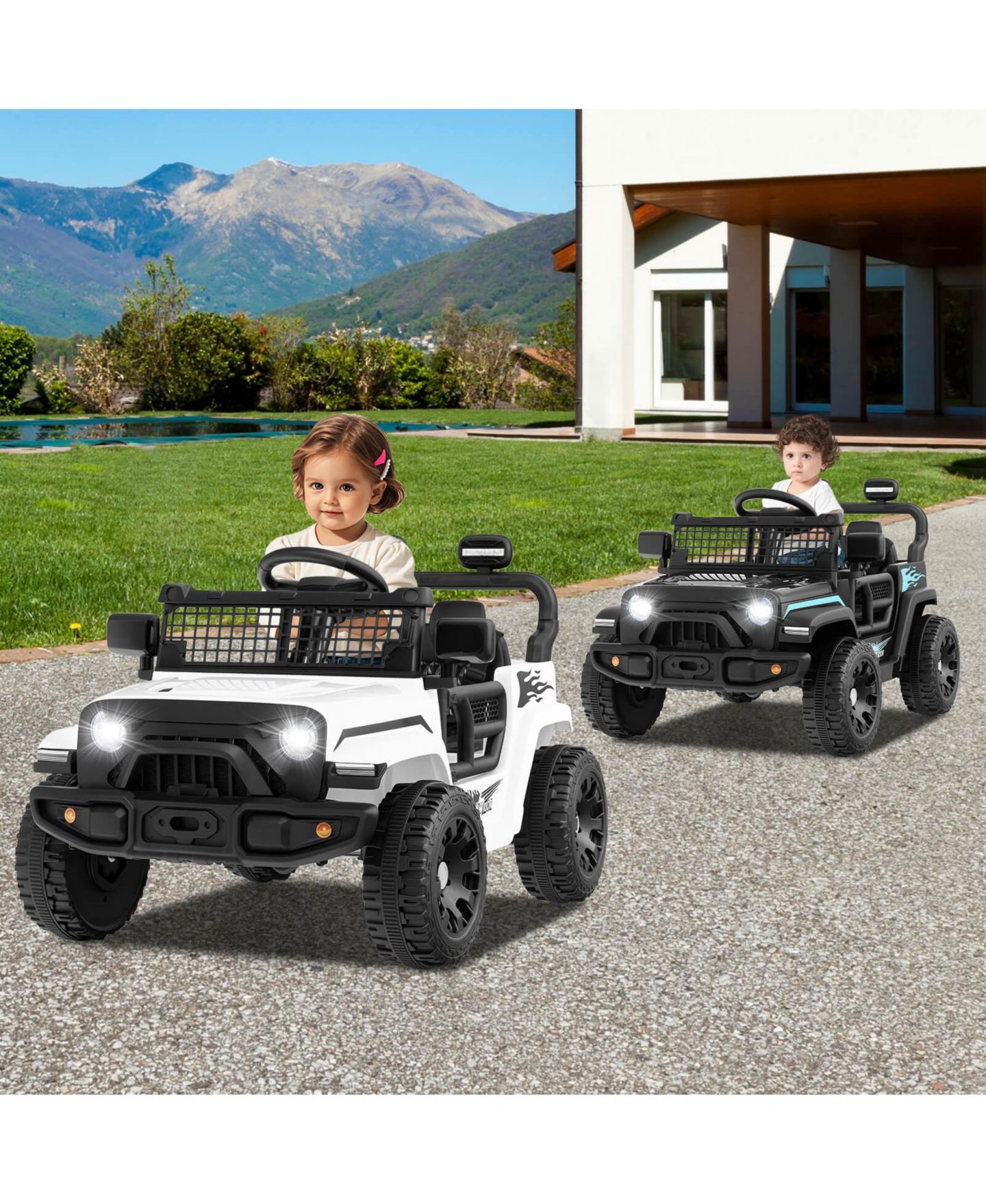 Детская игрушка Costway 12V Battery Powered Remote Control Kids' Ride-On Truck, цвет: Белый — фото 5