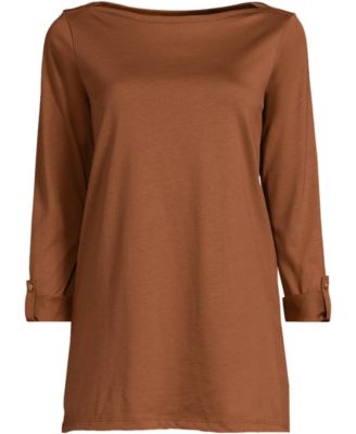Women's Supima Cotton Adjustable 3/4 Sleeve Boatneck Tunic