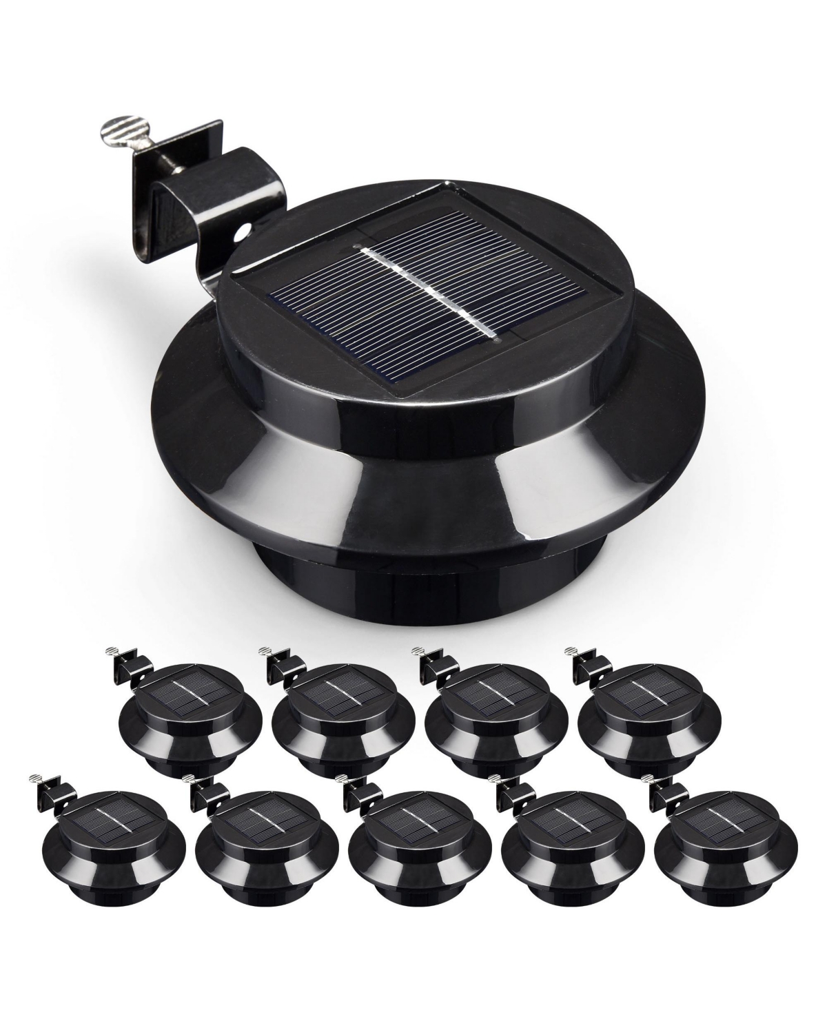 Led Solar Gutter Light Waterproof Outdoor Garden Fence Wall Lights 10 Packs