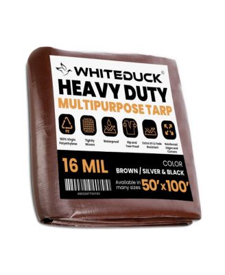 8 oz. Poly Tarpaulin 50x100 Silver & Black